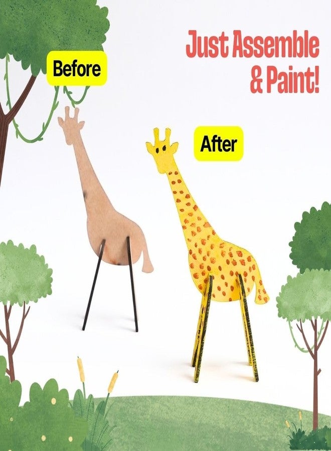 KITSTERS DIY Minis: Gizmo The Giraffe | Animal Shape MDF Cut Out | Assemble It - Paint On It | Ideal Birthday Return Gift Item | Art & Craft | Fun Activity for Kids | Detailed Video Workshop Included - Image 5